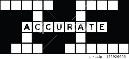 Alphabet letter in word accurate on crossword puzzle background 133926606