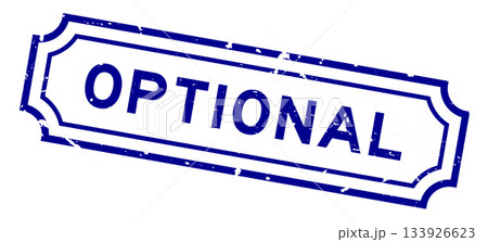 Grunge blue optional word square rubber stamp on white background 133926623