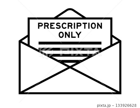 Envelope and letter sign with word prescription only as the headline 133926628