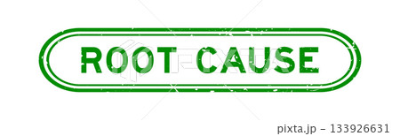Grunge green root cause word rubber seal stamp on white background 133926631