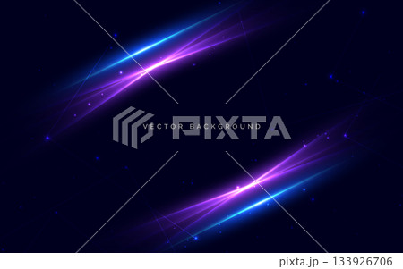 Frame blue and pink light neon glowing with sparkling on dark blue background. Frame blue and pink light neon glowing with sparkling on dark blue background. 133926706