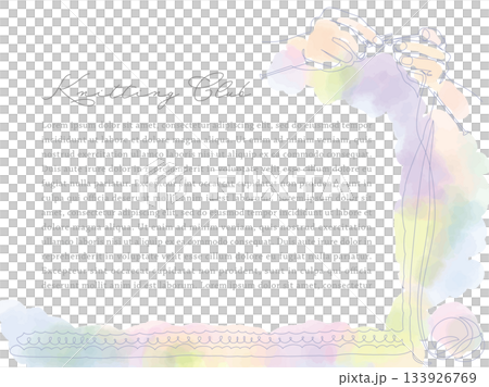 This is a single stroke illustration of hands knitting with knitting needles. It is 4:3 size and can be used in PowerPoint. 133926769