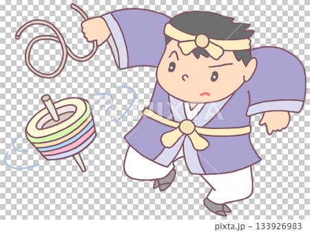 New Year's Cards - Spinning Tops, Japanese Tops, New Year's Games 133926983