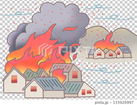 火災事故示意圖－火災、大火、火花、飛濺的火花 133926997