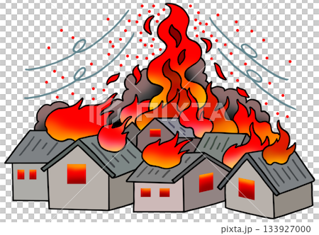 火災事故のイラスト - 火事・火柱・火災旋風・火炎 133927000