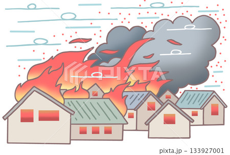 火災事故 - 火事・強風・火の粉・延焼 133927001