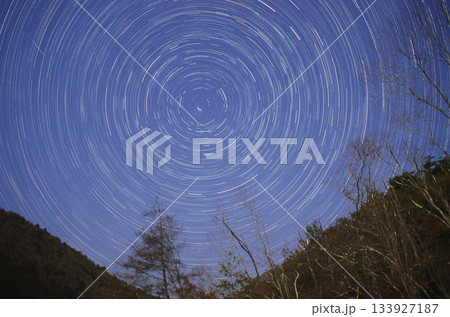 天空の渦:星の軌跡と夜の樹木 天空の渦:星の軌跡と夜の樹木 133927187