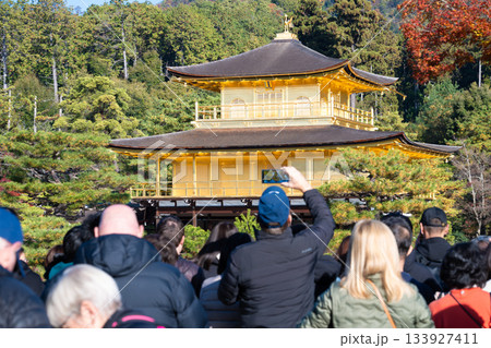 外国人観光客で賑わう京都・金閣寺 外国人観光客で賑わう京都・金閣寺 133927411