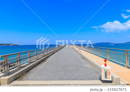 千葉県 館山市 渚の駅たてやまの横にある 館山夕日桟橋 千葉県 館山市 渚の駅たてやまの横にある 館山夕日桟橋 133927671