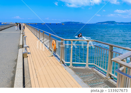 千葉県　館山市　渚の駅たてやまの横にある 館山夕日桟橋 133927673