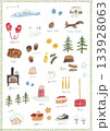 雪暦（初雪編）雪国の冬の風物詩を描いたイラストセット（透過PNG） 133928063