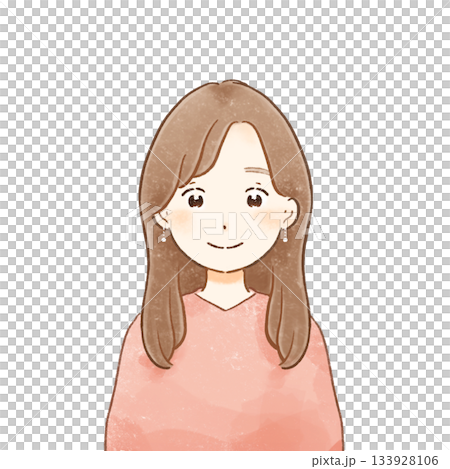 色鉛筆タッチの優しい大人ミニキャラ(女性・ほほえみ)あたたかく柔らかい手描きイラスト 色鉛筆タッチの優しい大人ミニキャラ(女性・ほほえみ)あたたかく柔らかい手描きイラスト 133928106