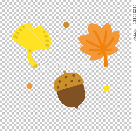 秋のアイコンセット イチョウ 紅葉 どんぐり 手書き 子供向け かわいい イラスト 秋のアイコンセット イチョウ 紅葉 どんぐり 手書き 子供向け かわいい イラスト 133928239