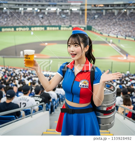 スタジアム、ビールの売り子さん 133928492