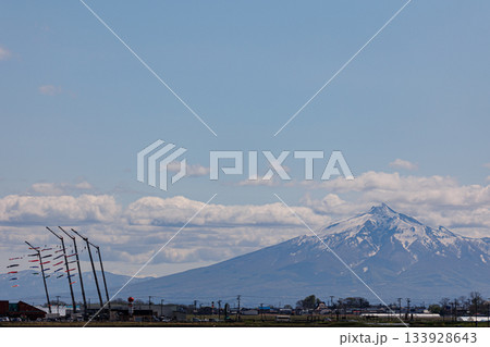 鯉のぼりと岩木山（中泊町） 133928643