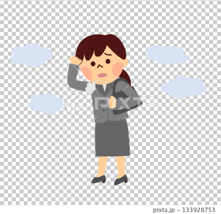 落ち込んでいるスーツの女性 133928753