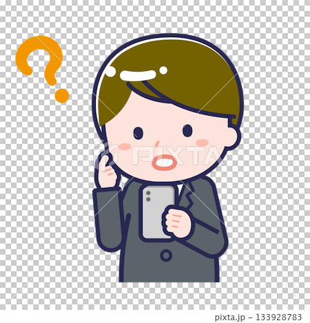 一名正在使用智慧型手機的男性“上班族” 一名正在使用智慧型手機的男性“上班族” 133928783