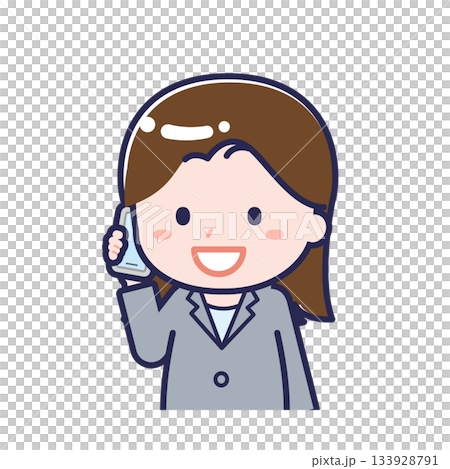 A female "office worker" using a smartphone A female "office worker" using a smartphone 133928791