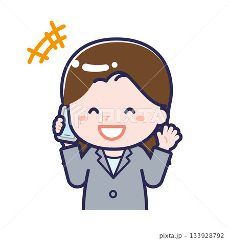 スマートフォンを使う「会社員」の女性 133928792