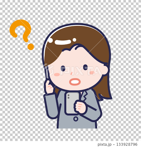 A female "office worker" using a smartphone 133928796