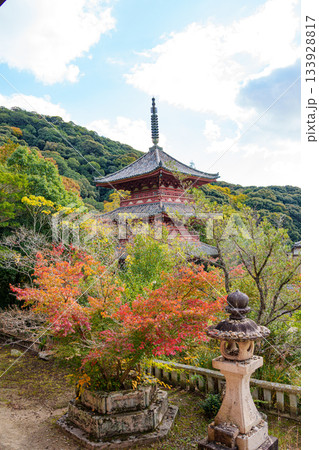 秋の神戸・太山寺・三重塔と紅葉 秋の神戸・太山寺・三重塔と紅葉 133928817