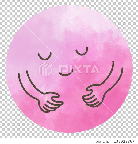 Round watercolor peace emotion material Round watercolor peace emotion material 133928867