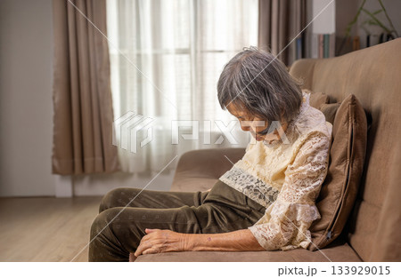 Elderly woman has daytime napping may signal dementia. Elderly woman has daytime napping may signal dementia. 133929015