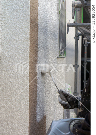 モルタル壁の下地工事 133929054