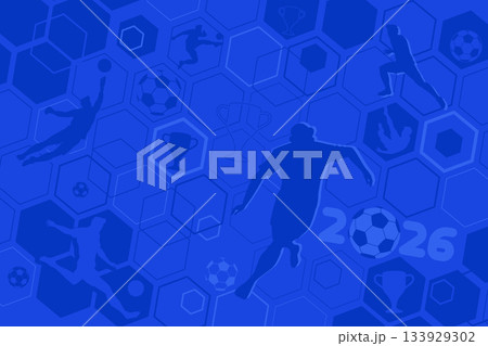 Soccer cup red background, football world championship 2026, vector illustration 133929302