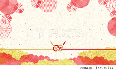 上品な和風背景。和柄を使った正月・お祝い事・和風広告に使える壁紙素材。 133930133