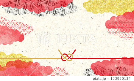 上品な和風背景。和柄を使った正月・お祝い事・和風広告に使える壁紙素材。 133930134