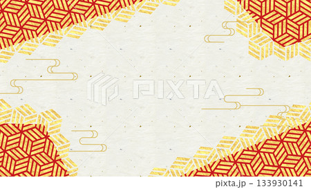 上品な和風背景。和柄を使った正月・お祝い事・和風広告に使える壁紙素材。 133930141