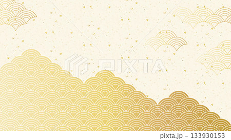 上品な和風背景。和柄を使った正月・お祝い事・和風広告に使える壁紙素材。 133930153