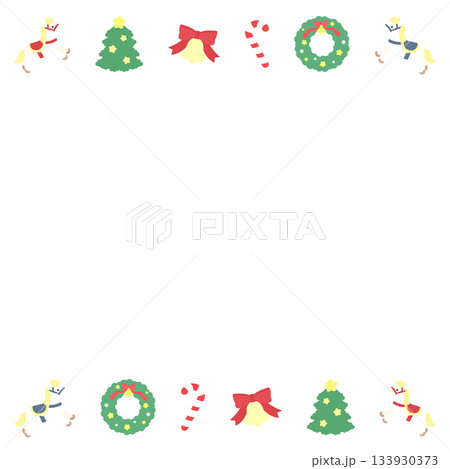 クリスマスモチーフのかわいいフレーム　透過 133930373