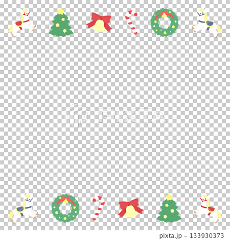 クリスマスモチーフのかわいいフレーム　透過 133930373