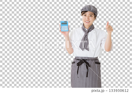 コックコートを着た女性 コックコートを着た女性 133930612