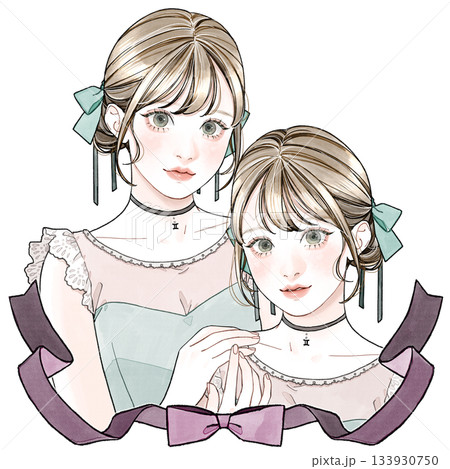 双子座_文字無×背景無_フチドリ有 133930750