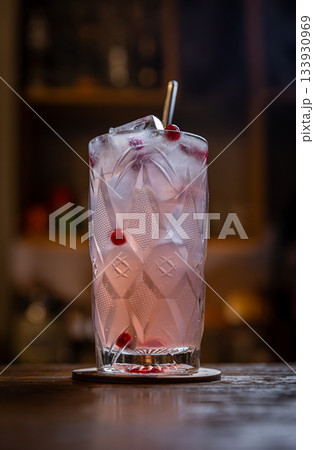 Pink cranberry cocktail Pink cranberry cocktail 133930969