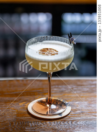 Refreshing cocktail with foam Refreshing cocktail with foam 133931008