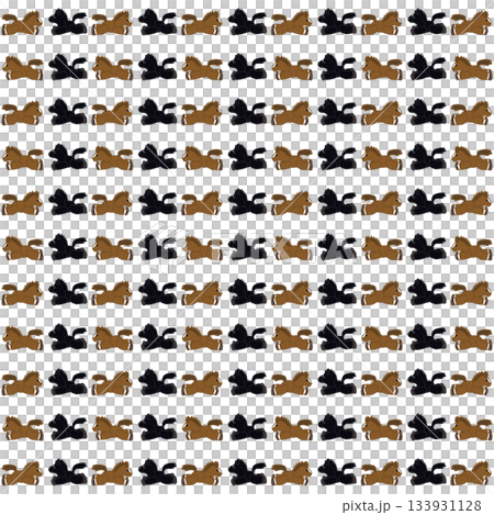 填充馬插畫桌布 133931128