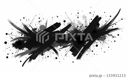 A modern monochrome abstract artwork featuring expressive ink strokes, splatters, and textured paint marks. High-contrast contemporary design suitable for backgrounds, wallpapers, and posters. A modern monochrome abstract artwork featuring expressive ink strokes, splatters, and textured paint marks. High-contrast contemporary design suitable for backgrounds, wallpapers, and posters. 133931213