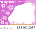 桜の花のピンク色フレーム 133931367