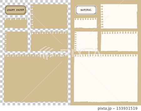A collection of natural paper frame materials in various sizes 133931519