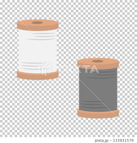 裁縫用糸巻きのシンプルなイラスト素材 133931579