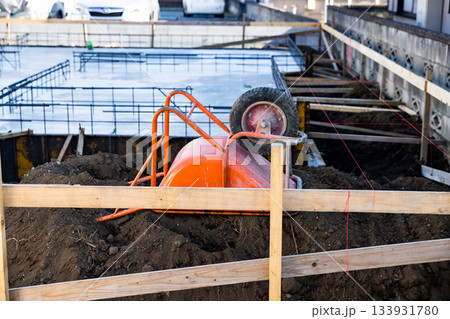 建築現場 基礎工事 建築現場 基礎工事 133931780