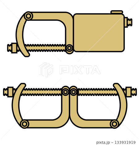 足場に使われる直交型クランプと自在型クランプアイコン素材セット 足場に使われる直交型クランプと自在型クランプアイコン素材セット 133931919