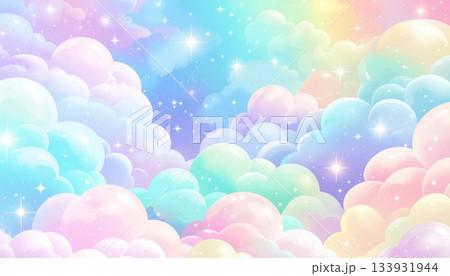 虹色の雲と空　AI生成素材 133931944