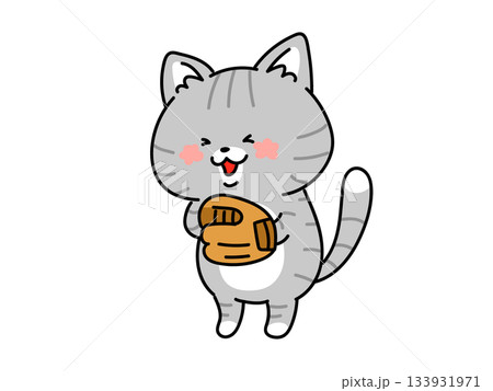 野球やろうぜ！野球がやりたい猫ちゃん 133931971