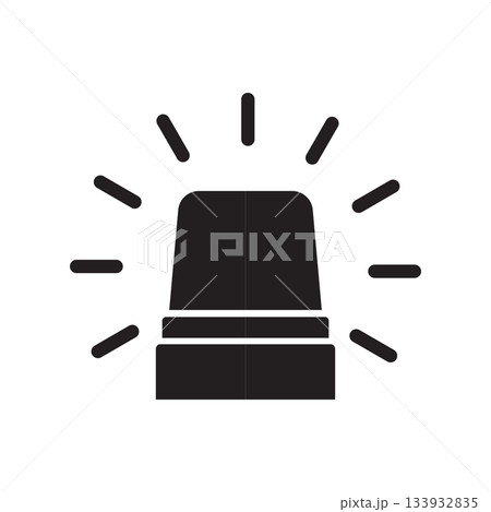 Flat Siren Silhouette Emergency Alertのイラスト素材 [133932835] - PIXTA