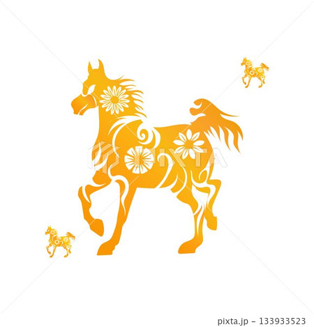 Gold leaf horse Gold leaf horse 133933523